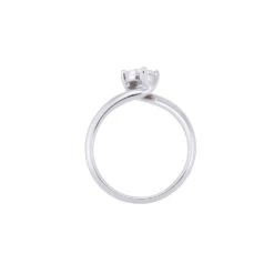 Chisholm Hunter 9ct White Gold Brilliant Cut 0.15ct Diamond Twist Solitaire Ring -Chisholm Hunter 1 001 78 0067c
