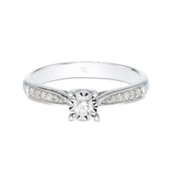 Chisholm Hunter 9ct White Gold Brilliant Cut 0.20ct Diamond Solitaire Ring -Chisholm Hunter 1 001 78 0068b 1