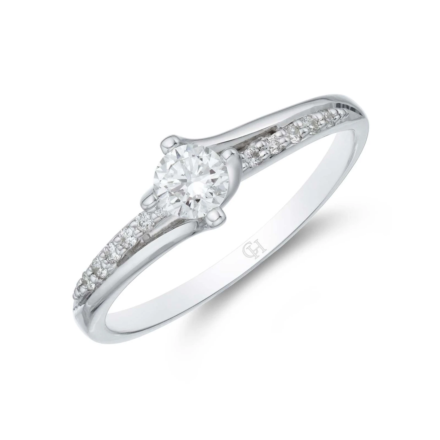 Chisholm Hunter 9ct White Gold Brilliant Cut 0.33ct Diamond Solitaire Ring 3 Chisholm Hunter 9ct White Gold Brilliant Cut 0.33ct Diamond Solitaire Ring