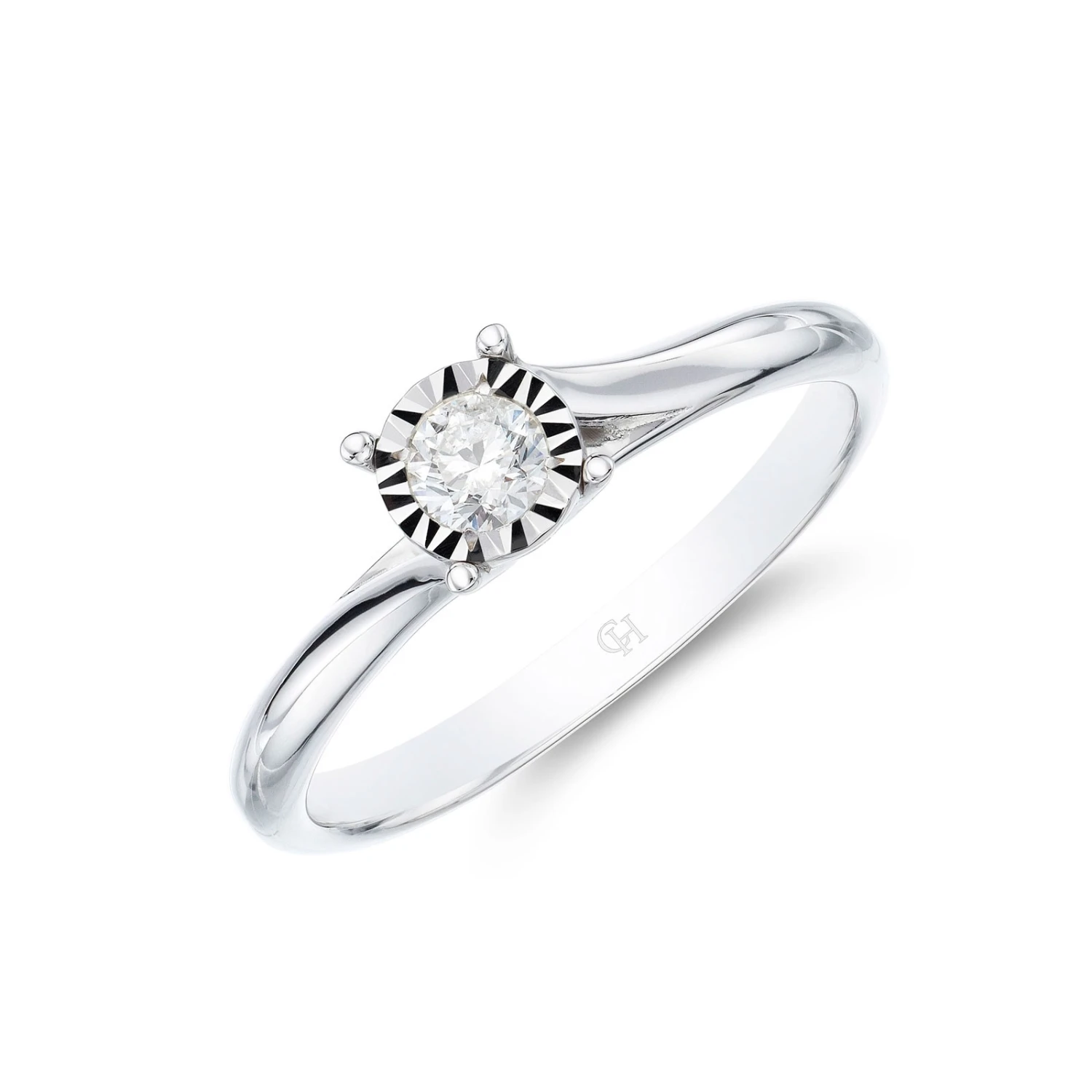 Chisholm Hunter 9ct White Gold Brilliant Cut 0.15ct Diamond Solitaire Ring 3 Chisholm Hunter 9ct White Gold Brilliant Cut 0.15ct Diamond Solitaire Ring