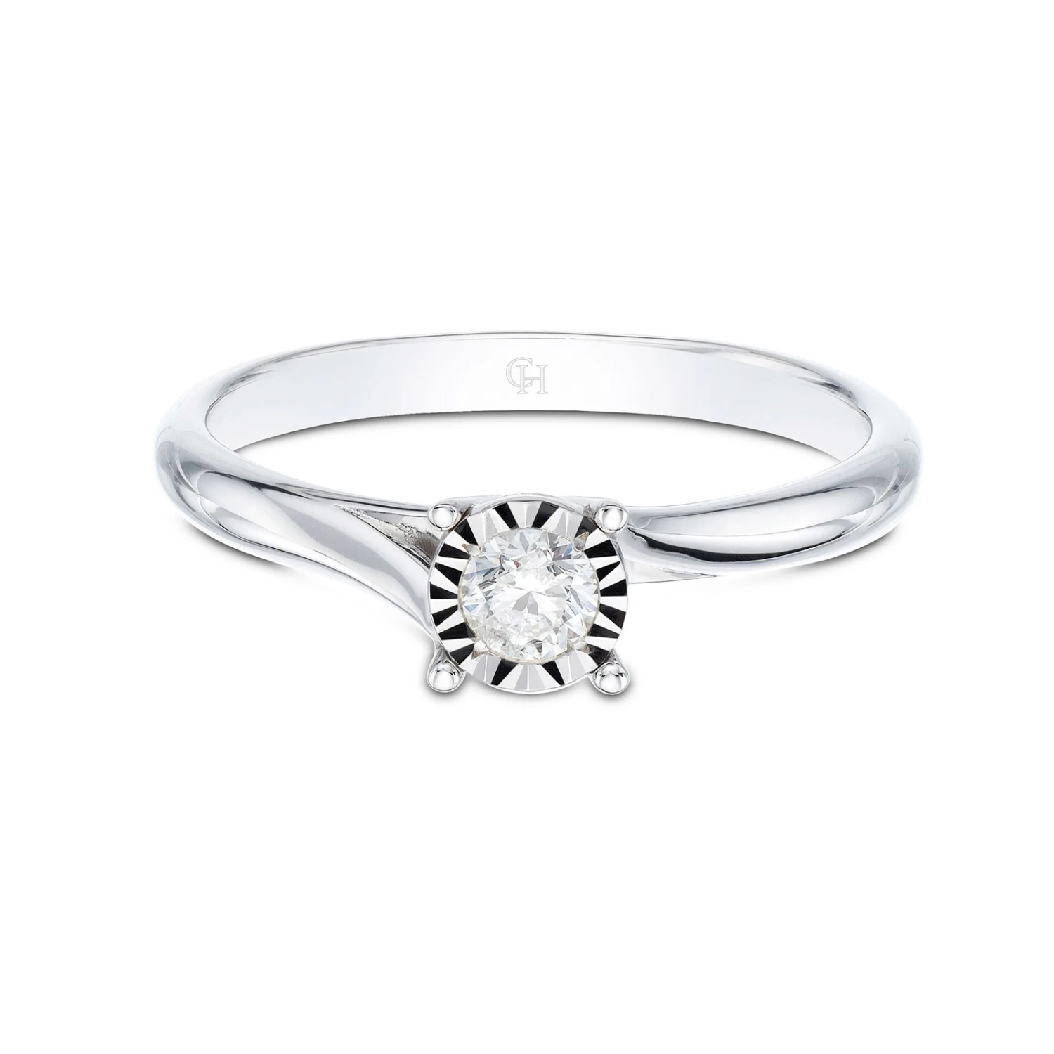 Chisholm Hunter 9ct White Gold Brilliant Cut 0.15ct Diamond Solitaire Ring 5 Chisholm Hunter 9ct White Gold Brilliant Cut 0.15ct Diamond Solitaire Ring - Image 3