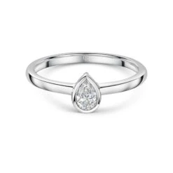 Chisholm Hunter 9ct White Gold Pear Cut 0.25ct Diamond Solitaire Ring -Chisholm Hunter 1 001 78 0134 d 1