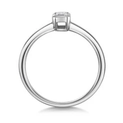 Chisholm Hunter 9ct White Gold Emerald Cut 0.25ct Diamond Solitaire Ring -Chisholm Hunter 1 001 78 0135 d2
