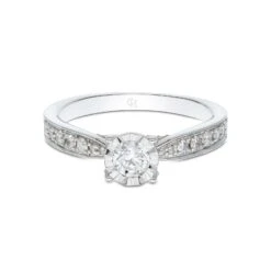 Chisholm Hunter 9ct White Gold Round Brilliant Illusion Set Diamond 0.60ct Solitaire Ring -Chisholm Hunter 1 001 78 0138 d 1 1