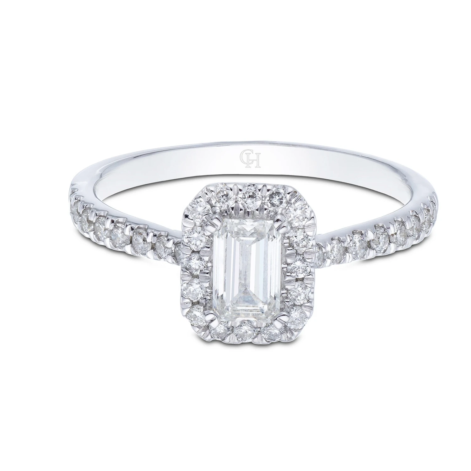 Chisholm Hunter 9ct White Gold 0.66ct Emerald Cut Diamond Solitaire Ring 5 Chisholm Hunter 9ct White Gold 0.66ct Emerald Cut Diamond Solitaire Ring - Image 3