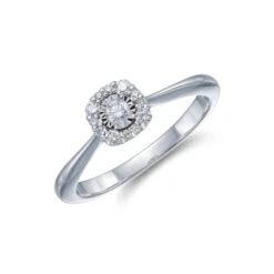 Chisholm Hunter 9ct White Gold Round Brilliant 0.16ct Diamond Ring