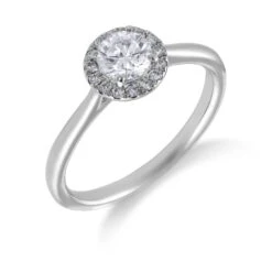 Chisholm Hunter Platinum Brilliant Cut 0.60ct Diamond Halo Ring