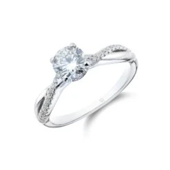Chisholm Hunter Platinum Brilliant Cut 1.00ct Diamond Twist Solitaire Ring