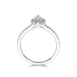 Chisholm Hunter 18ct White Gold Pear Cut 0.50ct Diamond Halo Ring -Chisholm Hunter 1 001 88 0026 d1