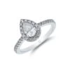 Chisholm Hunter 18ct White Gold Pear Cut 0.75ct Diamond Halo Ring -Chisholm Hunter 1 001 88 0027 hero