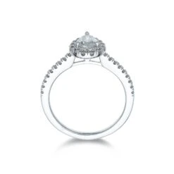 Chisholm Hunter 18ct White Gold Pear Cut 0.75ct Diamond Halo Ring -Chisholm Hunter 1 001 88 0027c
