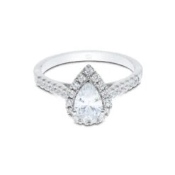 Chisholm Hunter Platinum Pear Cut 1.15ct Diamond Halo Ring -Chisholm Hunter 1 001 88 0028 d 1