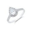 Chisholm Hunter Platinum Pear Cut 1.15ct Diamond Halo Ring