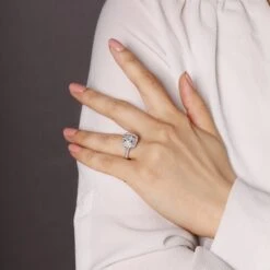 Chisholm Hunter Platinum Princess Cut 1.00ct Diamond Double Halo Ring -Chisholm Hunter 1 001 94 0040 lifestyle