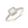 Chisholm Hunter 18ct Yellow Gold Princess Cut 0.50ct Diamond Halo Solitaire Ring -Chisholm Hunter 1 001 95 0018