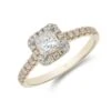 Chisholm Hunter 18ct Yellow Gold Princess Cut 1.10ct Diamond Halo Solitaire Ring -Chisholm Hunter 1 001 95 0019