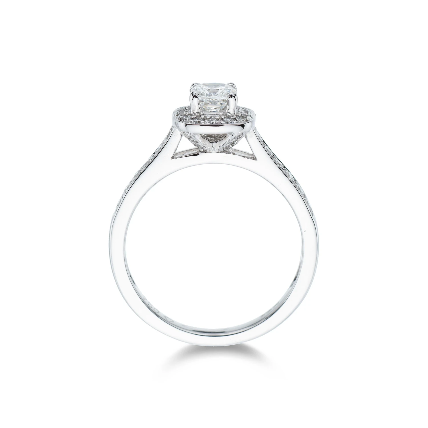 Chisholm Hunter 18ct White Gold Cushion Cut 0.40ct Diamond Halo Ring 5 Chisholm Hunter 18ct White Gold Cushion Cut 0.40ct Diamond Halo Ring - Image 3