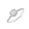 Chisholm Hunter 9ct White Gold 0.50ct Cushion Cut Diamond Halo Solitaire Ring -Chisholm Hunter 1 001 98 0008 p 1