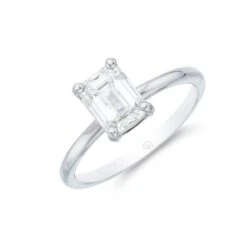 Chisholm Hunter Platinum Emerald Cut 1.50ct Diamond Solitaire Ring