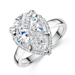 Chisholm Hunter Platinum Pear Cut 5.01ct Diamond Solitaire Ring