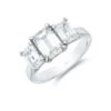 Chisholm Hunter Platinum Emerald Cut 3.00ct Diamond Three Stone Ring