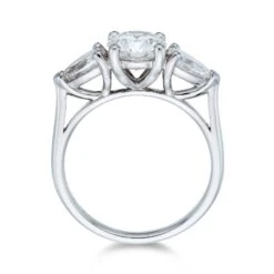Chisholm Hunter Platinum 1.25ct Round Brilliant And Pear Diamond Three Stone Ring -Chisholm Hunter 1 002 12 0099 d 2