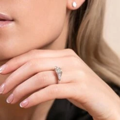 Chisholm Hunter Platinum 1.25ct Round Brilliant And Pear Diamond Three Stone Ring -Chisholm Hunter 1 002 12 0099 om 3