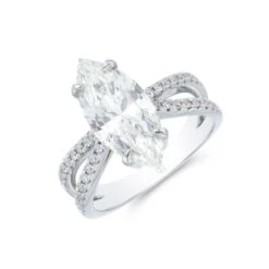 Chisholm Hunter Platinum Marquise Cut 3.00ct Diamond Solitaire Ring
