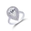 Chisholm Hunter Platinum Pear Cut 2.50ct Diamond Double Halo Ring