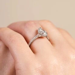 Chisholm Hunter Platinum Certified 1.00ct Pear Halo Solitaire Ring -Chisholm Hunter 1 002 15 0058 om 2