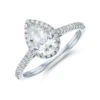Chisholm Hunter Platinum Certified 1.00ct Pear Halo Solitaire Ring