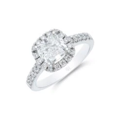 Chisholm Hunter Platinum Cushion Cut 1.50ct Diamond Solitaire Ring
