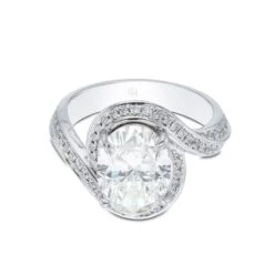 Chisholm Hunter Platinum Oval Cut 3.00ct Diamond Halo Solitaire Ring -Chisholm Hunter 1 002 17 0044 d1 1