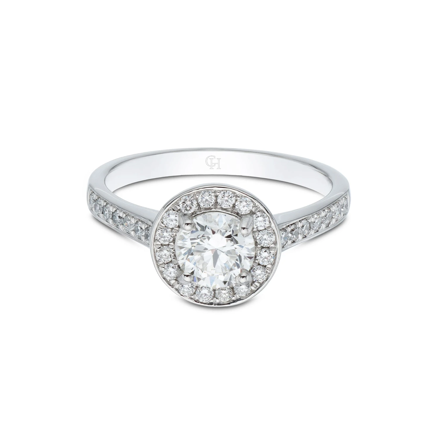 Chisholm Hunter Platinum Brilliant Cut 0.70ct Diamond Halo Solitaire Ring 4 Chisholm Hunter Platinum Brilliant Cut 0.70ct Diamond Halo Solitaire Ring - Image 2