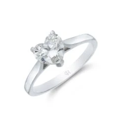 Chisholm Hunter 18ct White Gold Heart Cut 1.10ct Diamond Solitaire Ring