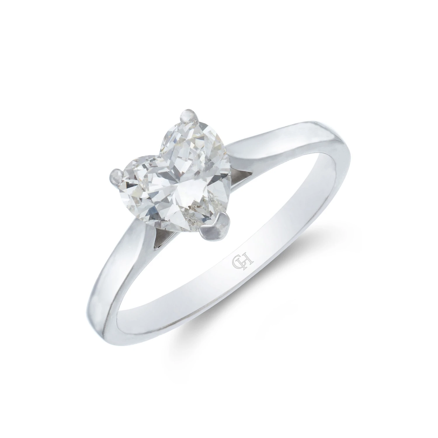 Chisholm Hunter 18ct White Gold Heart Cut 1.10ct Diamond Solitaire Ring 3 Chisholm Hunter 18ct White Gold Heart Cut 1.10ct Diamond Solitaire Ring