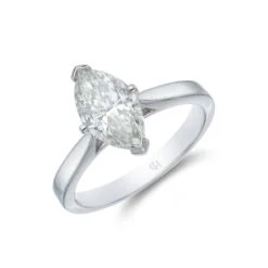Chisholm Hunter Platinum Marquise Cut 1.75ct Diamond Solitaire Ring