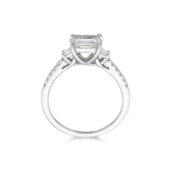 Chisholm Hunter 18ct White Gold 1.50ct Emerald Cut 1.80ct Trilogy Diamond Ring Size J -Chisholm Hunter 1 002 32 0017 d 2