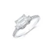 Chisholm Hunter 18ct White Gold 1.50ct Emerald Cut 1.80ct Trilogy Diamond Ring Size J