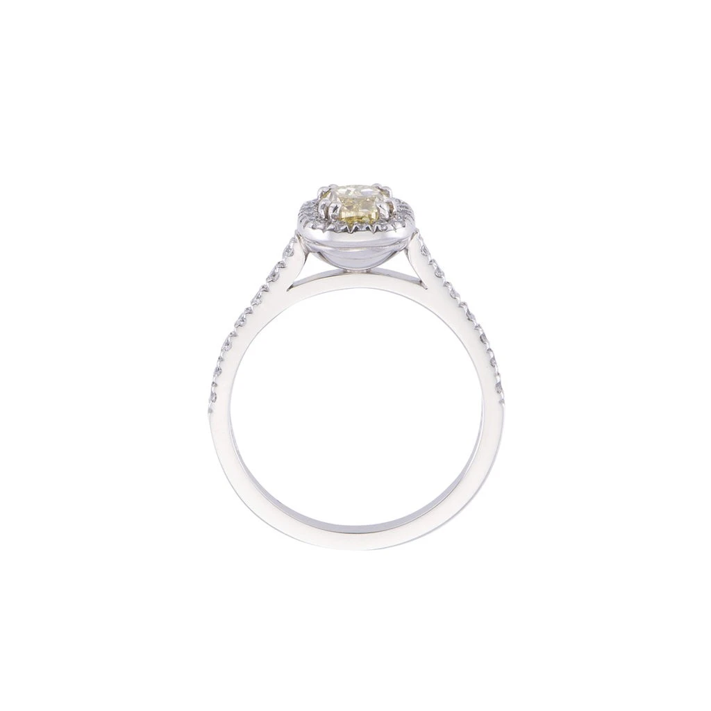 Chisholm Hunter Platinum Cushion Cut 0.90ct Diamond Halo Ring 5 Chisholm Hunter Platinum Cushion Cut 0.90ct Diamond Halo Ring - Image 3
