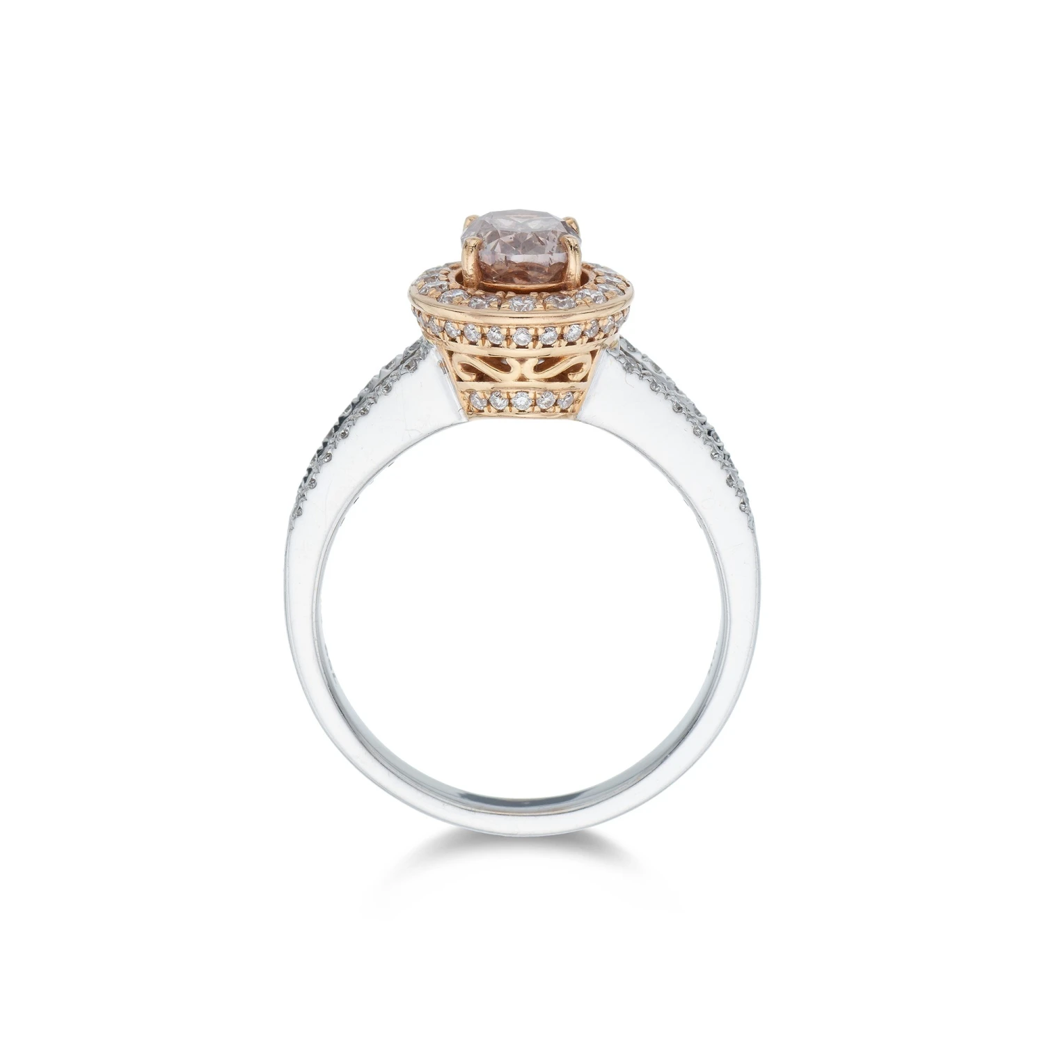 Chisholm Hunter 18ct 2 Colour Gold Brilliant Cut 1.75ct Diamond Halo Ring 5 Chisholm Hunter 18ct 2 Colour Gold Brilliant Cut 1.75ct Diamond Halo Ring - Image 3