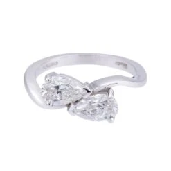 Chisholm Hunter 18ct White Gold 1.65ct Diamond 2 Stone Ring