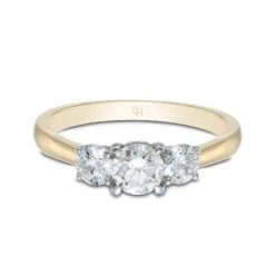 Chisholm Hunter 18ct Yellow Gold 'Lotus' Brilliant Cut 0.75ct Diamond Three Stone Ring -Chisholm Hunter 1 004 01 0205b