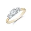 Chisholm Hunter 18ct Yellow Gold 'Lotus' Brilliant Cut 1.00ct Diamond Three Stone Ring -Chisholm Hunter 1 004 01 0206