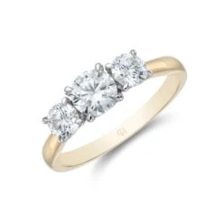 Chisholm Hunter 18ct Yellow Gold 'Heart' Brilliant Cut 1.00ct Diamond Three Stone Ring