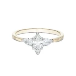 Chisholm Hunter 18ct Yellow Gold Marquise And Pear 0.75ct Diamond 3 Stone Ring -Chisholm Hunter 1 004 01 0217 d 1 1
