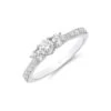 Chisholm Hunter 18ct White Gold 'Lotus' Brilliant Cut 0.75ct Diamond Three Stone Ring -Chisholm Hunter 1 004 02 0279