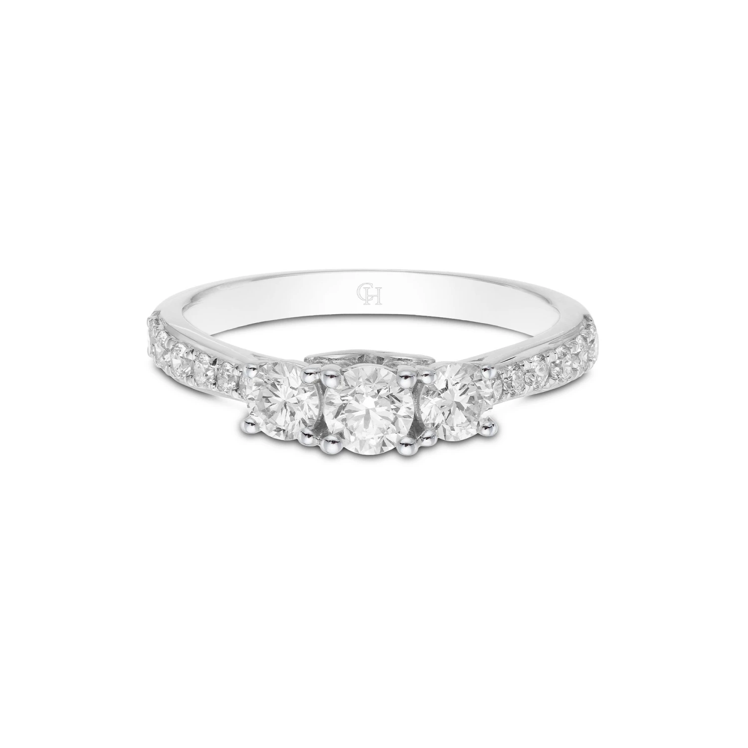 Chisholm Hunter 18ct White Gold 'Infinity' Brilliant Cut 0.75ct Diamond Three Stone Ring 4 Chisholm Hunter 18ct White Gold 'Infinity' Brilliant Cut 0.75ct Diamond Three Stone Ring - Image 2