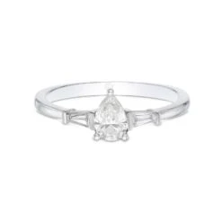 Chisholm Hunter 18ct White Gold Pear And Baguette Diamond 0.50ct Solitaire Ring 11 Chisholm Hunter 18ct White Gold Pear And Baguette Diamond 0.50ct Solitaire Ring -Chisholm Hunter 1 004 02 0285 d 1 1