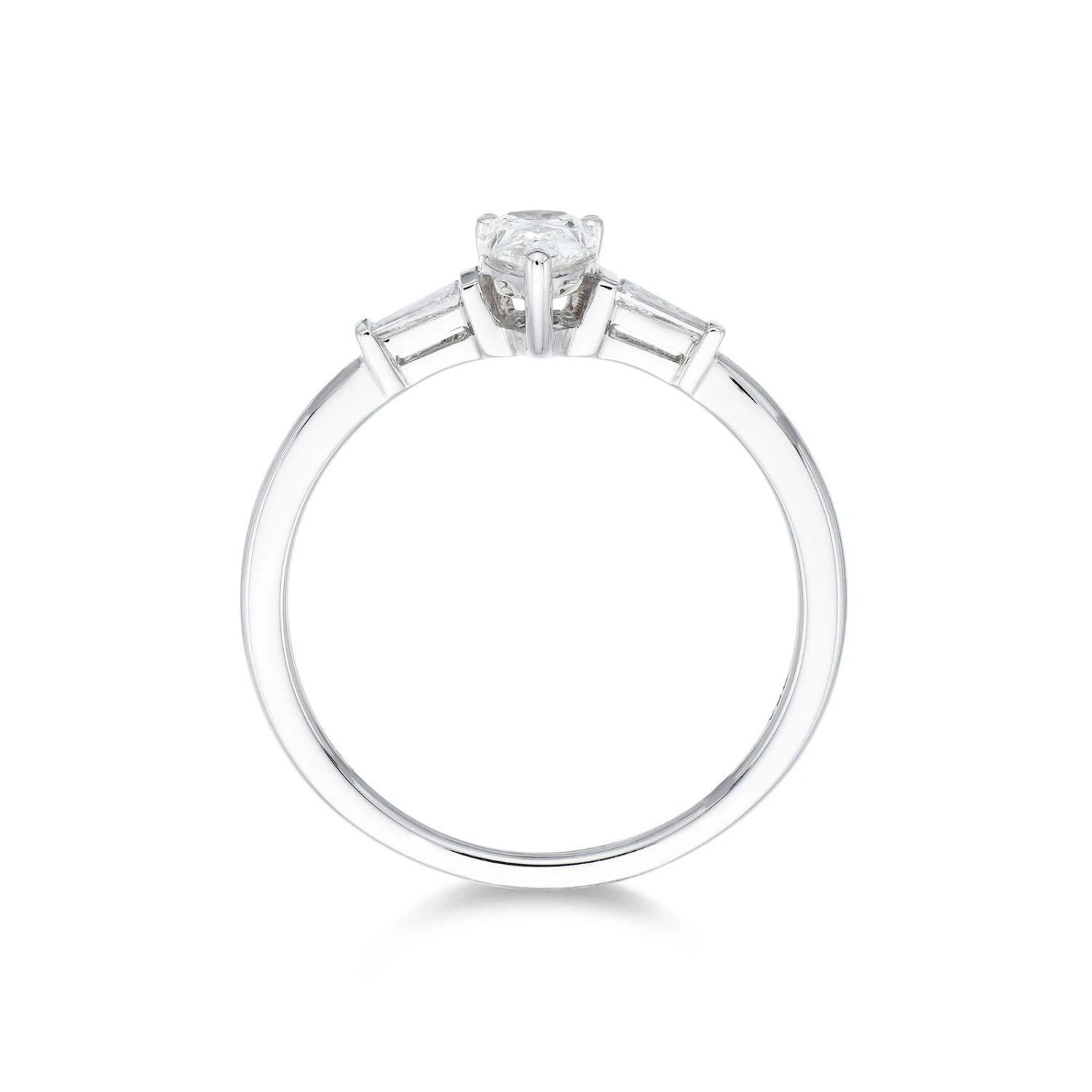 Chisholm Hunter 18ct White Gold Pear And Baguette Diamond 0.50ct Solitaire Ring 6 Chisholm Hunter 18ct White Gold Pear And Baguette Diamond 0.50ct Solitaire Ring - Image 4